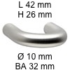 Bügelgriff i-201 Höhe 26 mm BA 32 / Ø 10 / L 42 / H 26 mm