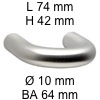 Bügelgriff i-201 Höhe 42 mm BA 64 / Ø 10 / L 74 / H 42 mm