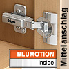 71B9650 Profiltürscharnier CLIP top Blumotion Mittelanschlag