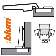 Blum 0-Einsprungscharnier 155°, Eckanschlag
