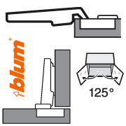 CLIP top 0-Einsprung 125° Eckanschlag bis 32mm Türdicke