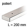 Edelstahl-Möbelfuß poliert L 200 mm Möbelfuß Edelst. poliert 200 mm