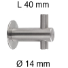 Edelstahl-Haken Länge 40 mm Kleiderhaken Ø 14 / L 40 mm