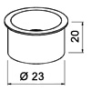 Edelstahl-Kabeldurchlass offen - ø 23 mm - H 20 mm Edelstahl-Kabeldurchlass offen - Bohr ø 23 mm - H 20 mm