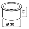 Edelstahl-Kabeldurchlass offen - ø 30 mm - H 27 mm Edelstahl-Kabeldurchlass offen - Bohr ø 30 mm - H 27 mm