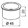 Edelstahl-Kabeldurchlass offen - ø 45 mm - H 20 mm Edelstahl-Kabeldurchlass offen - Bohr ø 45 mm - H 20 mm