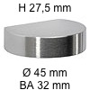Edelstahlknopf i-325 Höhe 27,5 mm Ø 45 / BA 32 / H 27,5 mm