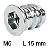 Eindrehmuffe mit Abdeckrand - verzinkt Innengewinde M6 - Länge 15 mm