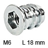 Eindrehmuffe mit Abdeckrand - verzinkt Innengewinde M6 - Länge 18 mm
