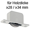 Einlass-Möbelrollen für Holzdicke >28/34 mm