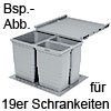 Vierfach Abfallsammler Set für 19er Seiten KB 600 / NL 500 mm 4-fach Abfallsammler-Set 19er, 600 / 500 mm