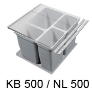Abfalleimer Set, KB 500 mm - NL 500 mm