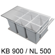 Abfallbehälter Set, KB 900 mm - NL 500 mm