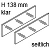Legrabox free Einschubelement Klarglas, Seite - H 138 mm