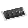 Evoline FlipTop Push Data M mit 3 Steckdosen + 2 Moduladapter 3-fach + 2 x RJ45 Evoline Fliptop Push Data M
