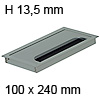 Kabeldurchführung Tisch G11S gerader Deckel 100 x 240 mm Exit G11S 13 alu - 100x240x13,5 mm
