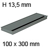 Kabeldurchführung Tisch G11S gerader Deckel 100 x 300 mm Exit G11S 13 alu - 100x300x13,5 mm