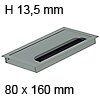 Kabeldurchführung Tisch G11S abgerundeter Deckel 80 x 160 mm Exit G11S 13 alu - 80x160x13,5 mm