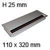 Kabeldurchlass Möbel G14S gerader Deckel 110 x 320 mm Exit G14S alu - 110x320x25 mm