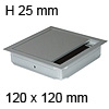Kabeldurchlass Möbel G14S gerader Deckel 120 x 120 mm Exit G14S alu - 120x120x25 mm