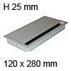 Kabeldurchlass Möbel G14S gerader Deckel 120 x 280 mm Exit G14S alu - 120x280x25 mm