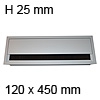 Kabeldurchlass Möbel G14S gerader Deckel 120 x 450 mm Exit G14S alu - 120x450x25 mm