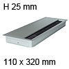 Kabeldurchführung EXIT G14Z Soft Close 110 x 320 mm Exit G14Z + Dämpfung alu - 110x320x25 mm