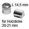 FF Gehäuse Ø 15x14,5 mm + Gewindestift für Holzdicke 20-21 mm FF Geh. 15x14,5 + Gew.-Stift M8x8 Set