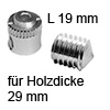 FF Gehäuse Ø 15x19 mm + Gewindestift für Holzdicke 29 mm FF Geh. 15x19 + Gew.-Stift M8x13 Set