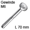 Flachkopfschraube M6x 70 mm, ISK4 vernickelt FKSchraube KF - Ø15 mm/M6x70, ni