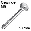 Flachkopfschraube M8x 40 mm, ISK5 vernickelt FKSchraube KF - Ø15 mm/M8x40, ni