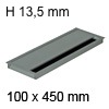 Kabeldurchführung Tisch G11S gerader Deckel 100 x 450 mm Exit G11S 13 alu - 100x450x13,5 mm
