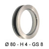 Glastür Muschelgriff, Edelstahl matt, Ø 80 mm Glasstärke 8 mm, Höhe 4,5 mm