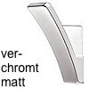 Kleiderhaken  Zink verchromt matt 25 x 56 mm Haken Zink chrom matt 25 x 56 mm