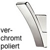 Kleiderhaken  Zink verchromt poliert 25 x 56 mm Haken Zink chrom poliert 25 x 56 mm
