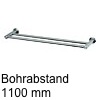 Edelstahl Handtuchhalter Set, 2-fach - BA 300-1200 mm - für Rohr Ø 14 mm BA 1100 mm - Ø 14 mm Edelstahl-Handtuchhalter