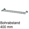 Edelstahl Handtuchhalter Set, 2-fach - BA 300-1200 mm - für Rohr Ø 14 mm BA 400 mm - Ø 14 mm Edelstahl-Handtuchhalter