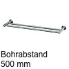 Edelstahl Handtuchhalter Set, 2-fach - BA 300-1200 mm - für Rohr Ø 14 mm BA 500 mm - Ø 14 mm Edelstahl-Handtuchhalter
