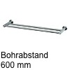 Edelstahl Handtuchhalter Set, 2-fach - BA 300-1200 mm - für Rohr Ø 14 mm BA 600 mm - Ø 14 mm Edelstahl-Handtuchhalter