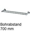 Edelstahl Handtuchhalter Set, 2-fach - BA 300-1200 mm - für Rohr Ø 14 mm BA 700 mm - Ø14 mm Edelstahl-Handtuchhalter
