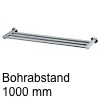 Edelstahl Handtuchhalter Set, 3-fach - BA 300-1200 mm - für Rohr Ø 14 mm BA 1000 mm - Ø 14 mm Edelstahl-Handtuchhalter, Komplett-Set
