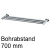 Edelstahl Handtuchhalter Set, 3-fach - BA 300-1200 mm - für Rohr Ø 14 mm BA 700 mm - Ø 14 mm Edelstahl-Handtuchhalter, Komplett-Set