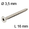 Spanplattenschraube IS Edelstahl, Ø 3,5 mm - L 16 mm Senkkopf IS Hospa - Edelst., 3.5 x 16 mm