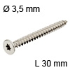 Spanplattenschraube IS Edelstahl, Ø 3,5 mm - L 30 mm Senkkopf IS Hospa - Edelst., 3.5 x 30 mm
