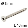 Spanplattenschraube IS Edelstahl, Ø 3 mm - L 16 mm Senkkopf IS Hospa - Edelst., 3 x 16 mm