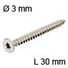 Spanplattenschraube IS Edelstahl, Ø 3 mm - L 30 mm Senkkopf IS Hospa - Edelst., 3 x 30 mm