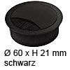 Kabeldurchlass ø 60mm - schwarz Kabelauslass 60 mm schwarz