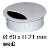 Kabeldurchlass ø 60mm - weiß Kabelauslass 60 mm weiß
