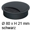 Kabeldurchlass ø 80mm - schwarz Kabelauslass 80 mm schwarz