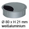 Kabeldurchlass ø 80mm - weißaluminium Kabelauslass 80 mm weißalu / RAL 9006